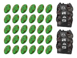 Ram Rugby Gripper 2.0 Pro Trainer Fluoro Ball Bundle - 30 X Balls And 2 Bags